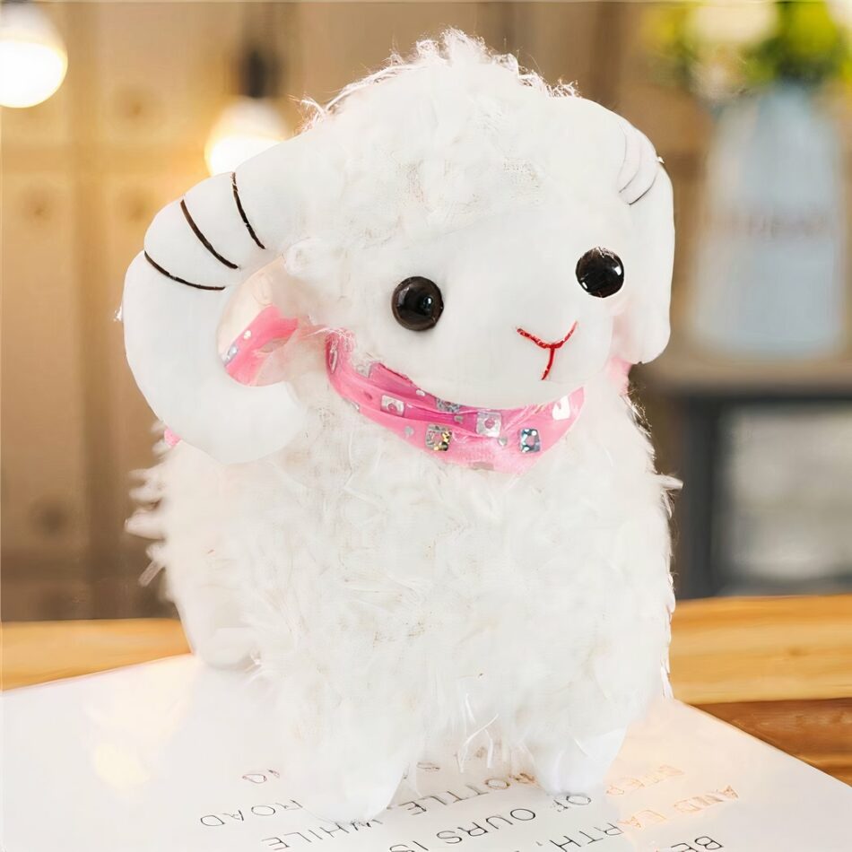 Peluche chèvre pour petite fille
