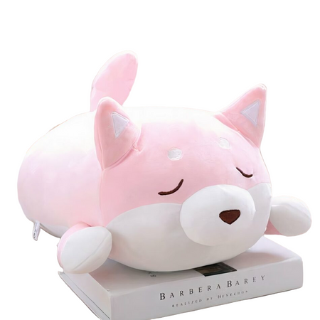 Peluche chien kawaii marron yeux fermés