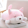 Peluche chien kawaii rose yeux fermés