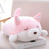 Peluche chien kawaii rose yeux fermés