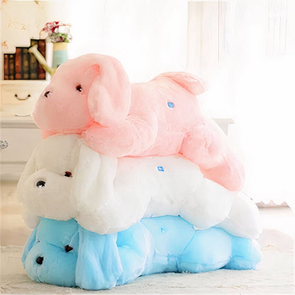 Peluche chien lumineuse rose