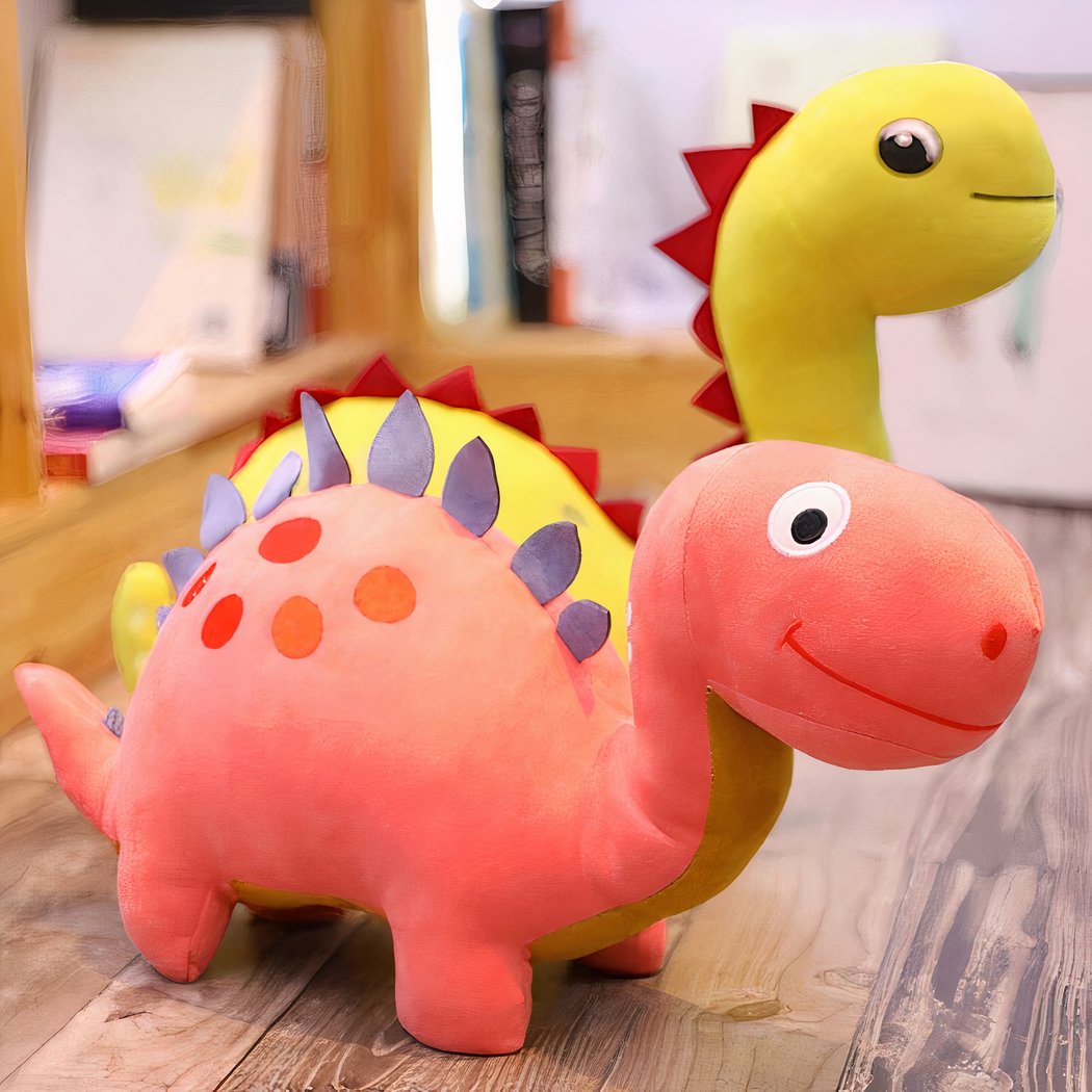 Peluche dinosaure rigolote rose