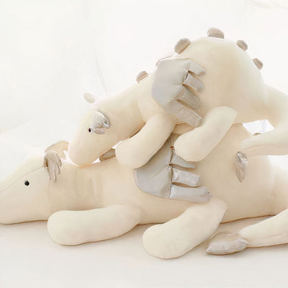 Peluche dragon volant blanc