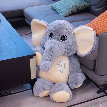 Peluche éléphant géant gris