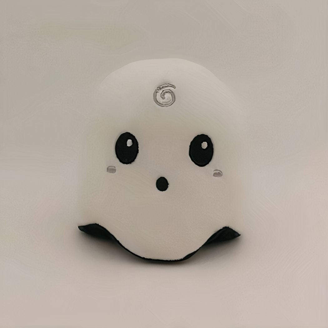 Peluche fantôme noir et blanc réversible, fluorescente
