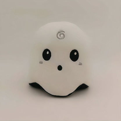 Peluche fantôme noir et blanc réversible, fluorescente