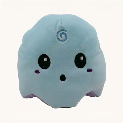 Peluche fantôme violet et bleu réversible, fluorescente