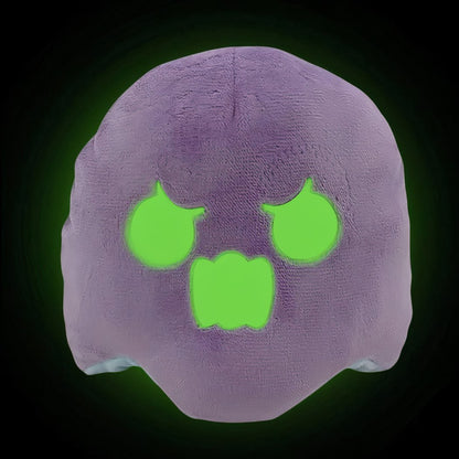 Peluche fantôme violet et bleu réversible, fluorescente