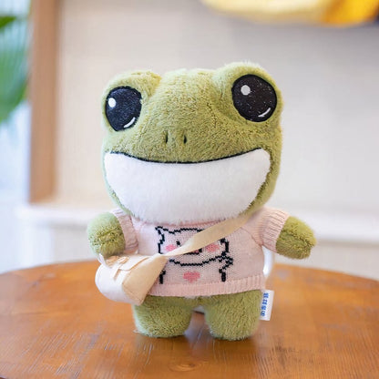 Peluche grenouille avec pull