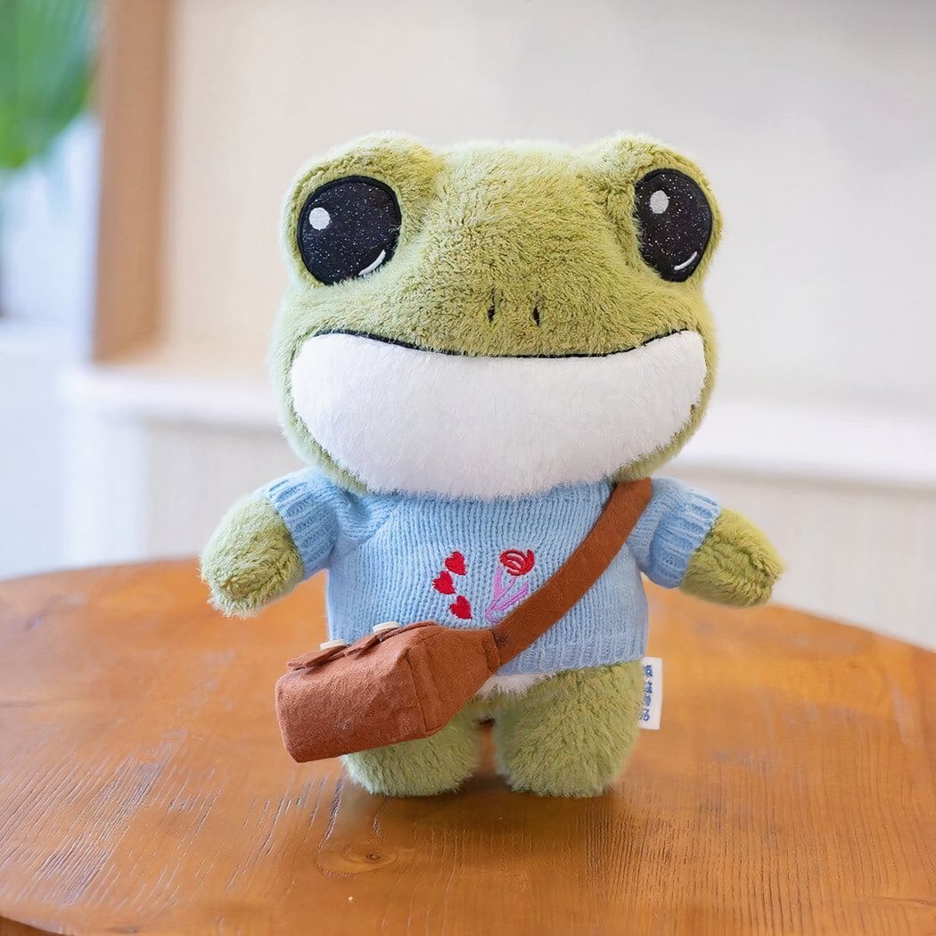 Peluche grenouille avec pull