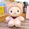 Peluche lapin bonnet ours
