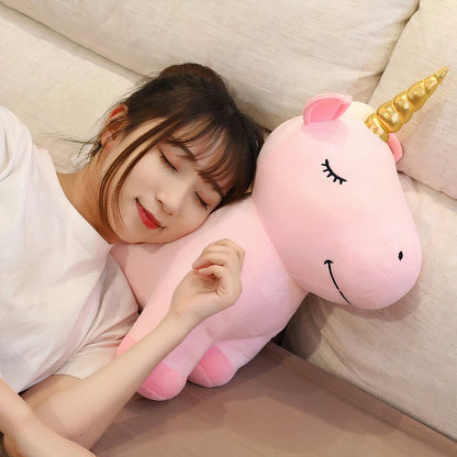 Peluche licorne rose