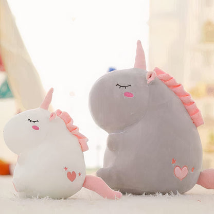 Peluche licorne super douce blanche