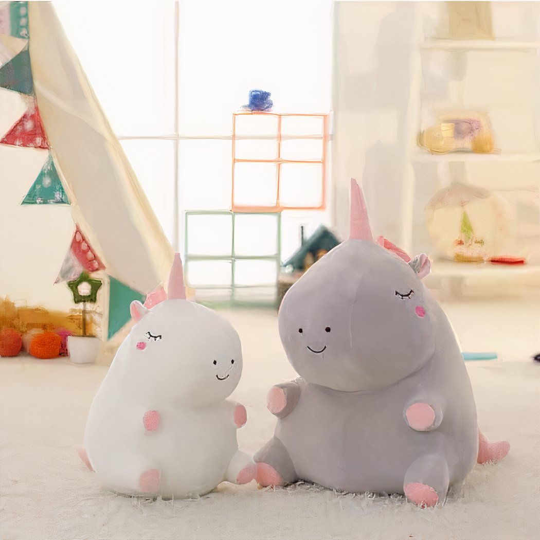 Peluche licorne super douce blanche