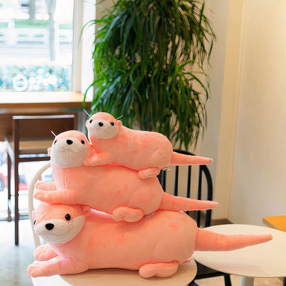 Peluche loutre rose