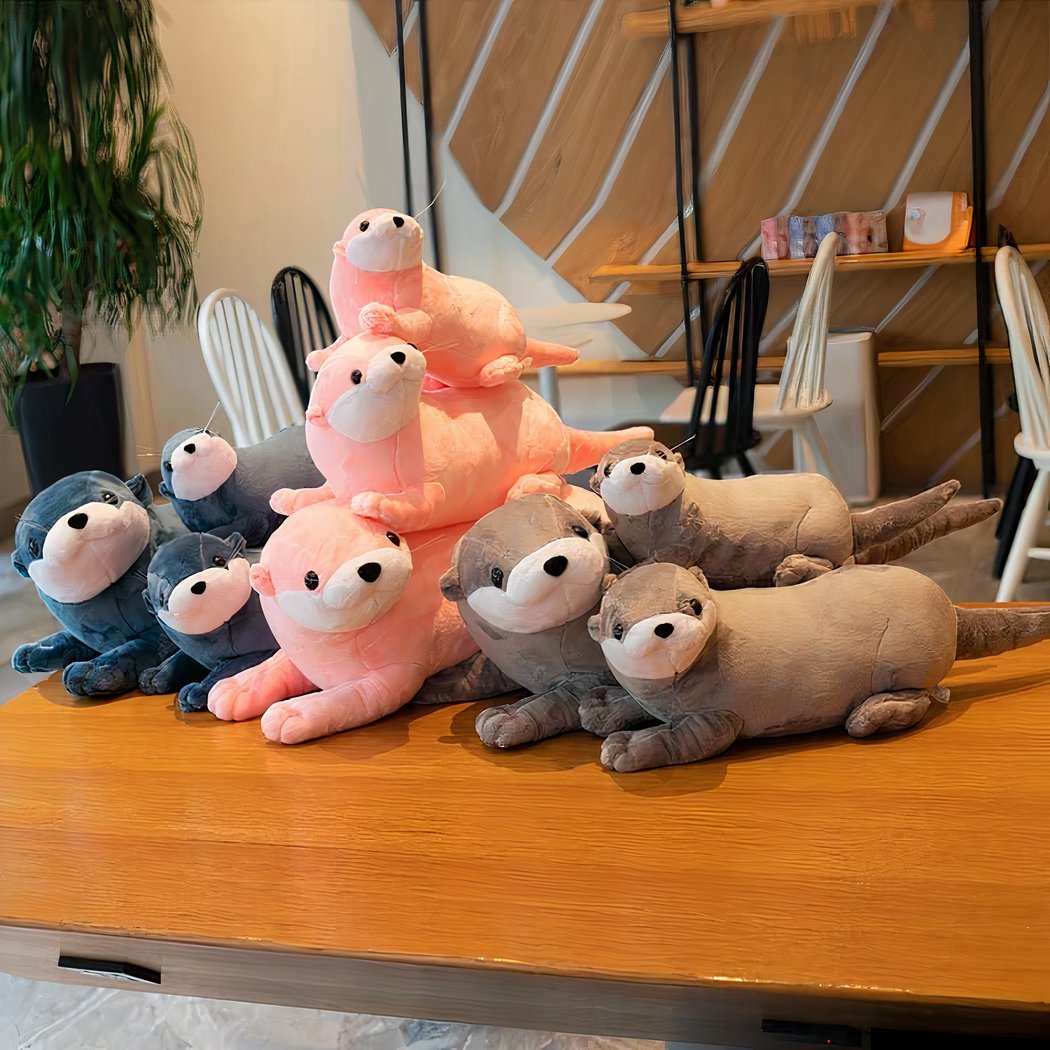 Peluche loutre grise