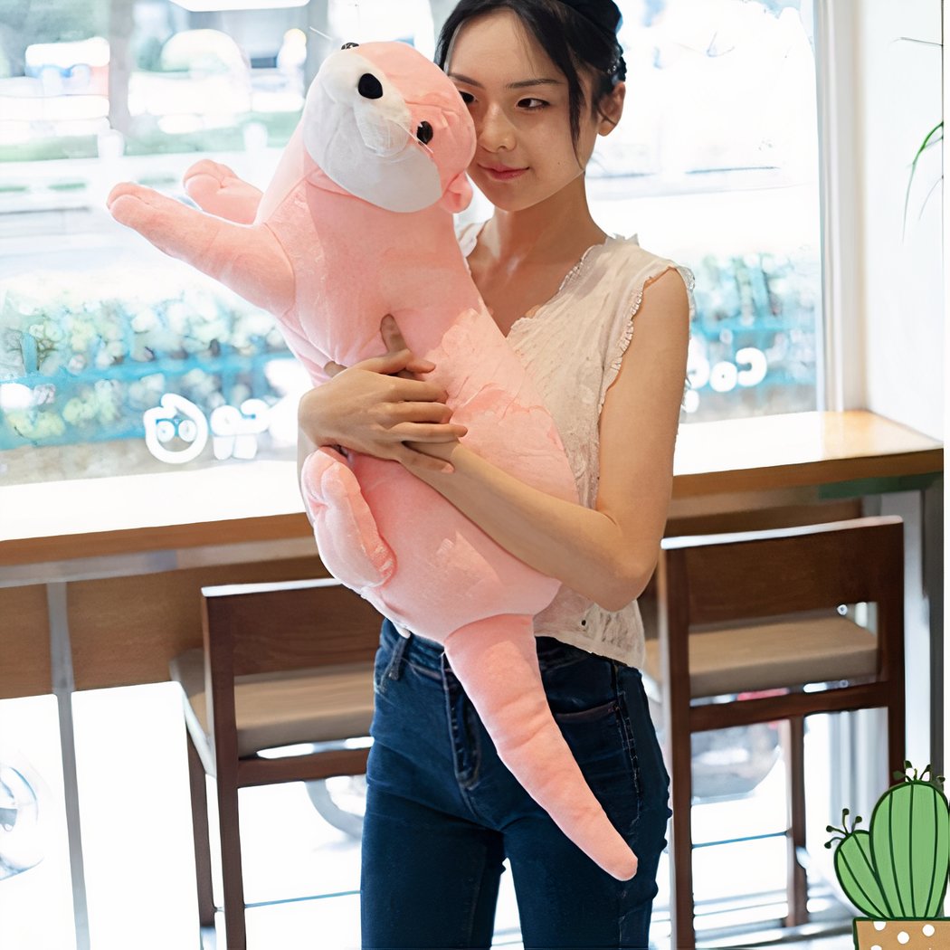 Peluche loutre rose
