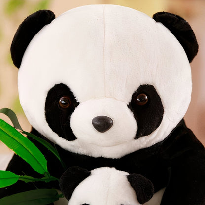 Peluche maman et bébé panda