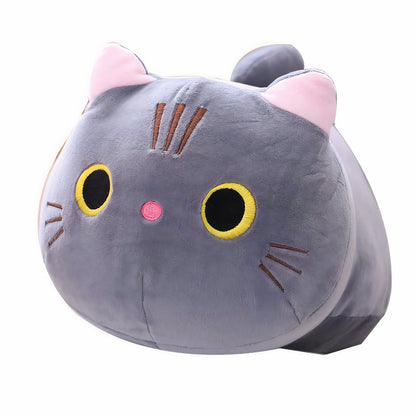 Peluche oreiller chat grands yeux