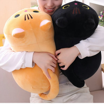 Peluche oreiller chat grands yeux