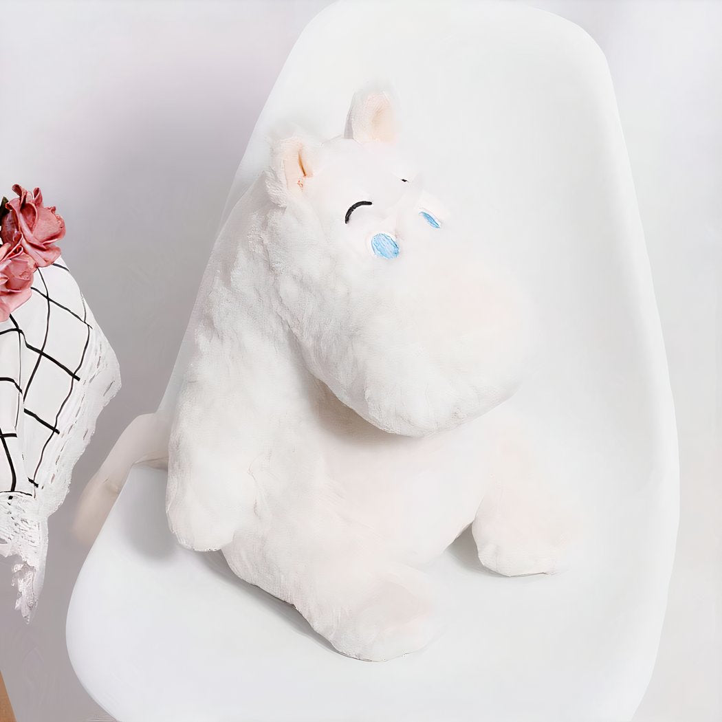 Peluche oreiller hippopotame blanc