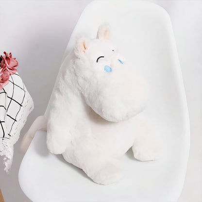 Peluche oreiller hippopotame blanc