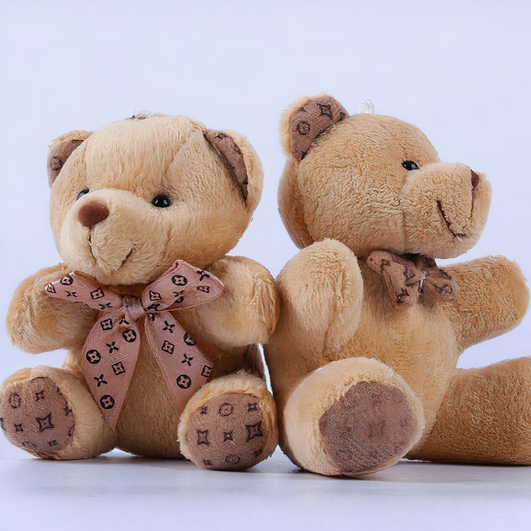 Peluche ours porte-clés marron
