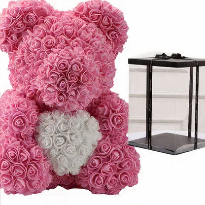 Peluche ours roses roses coffret collector