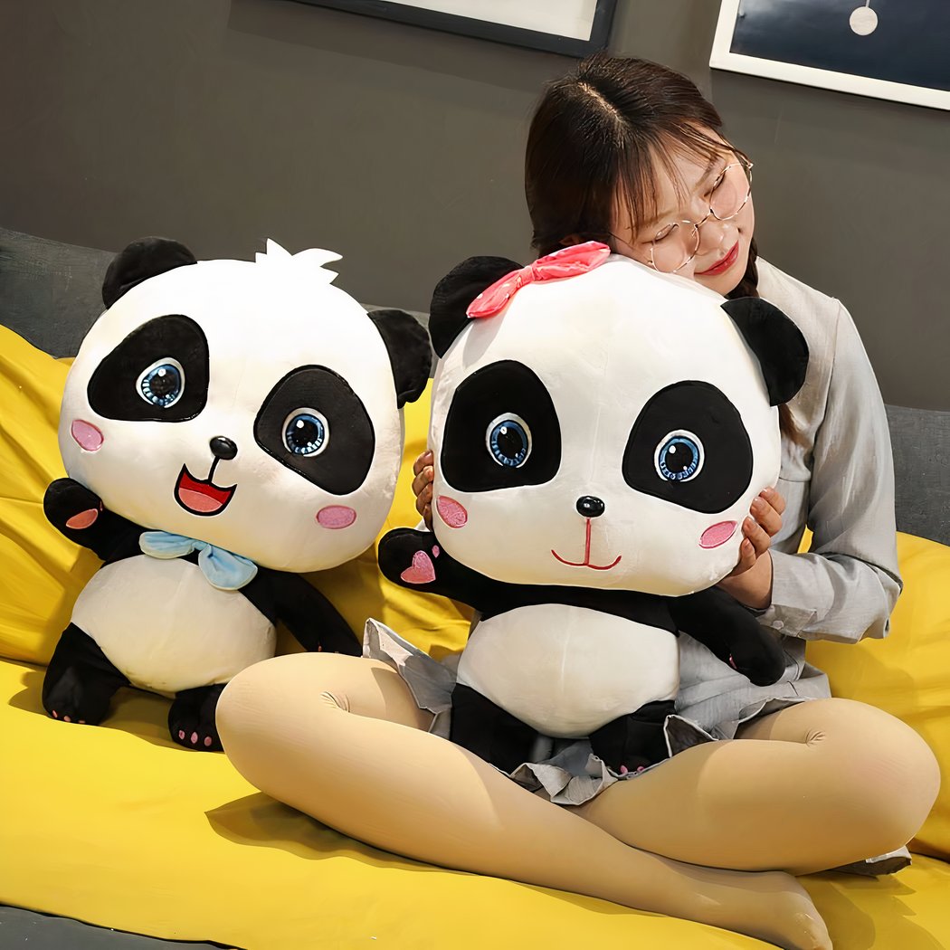 Peluche panda Baby Bus bleu