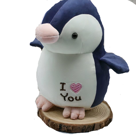Peluche pingouin I love you