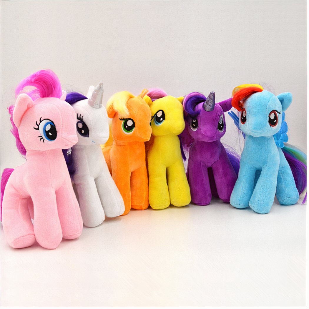 Peluche poupée licorne jaune