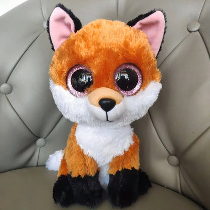 Peluche renard aux grands yeux noirs