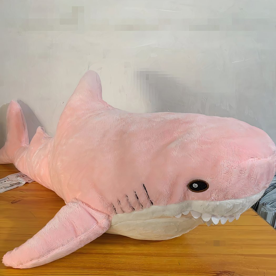 Peluche requin géant rose