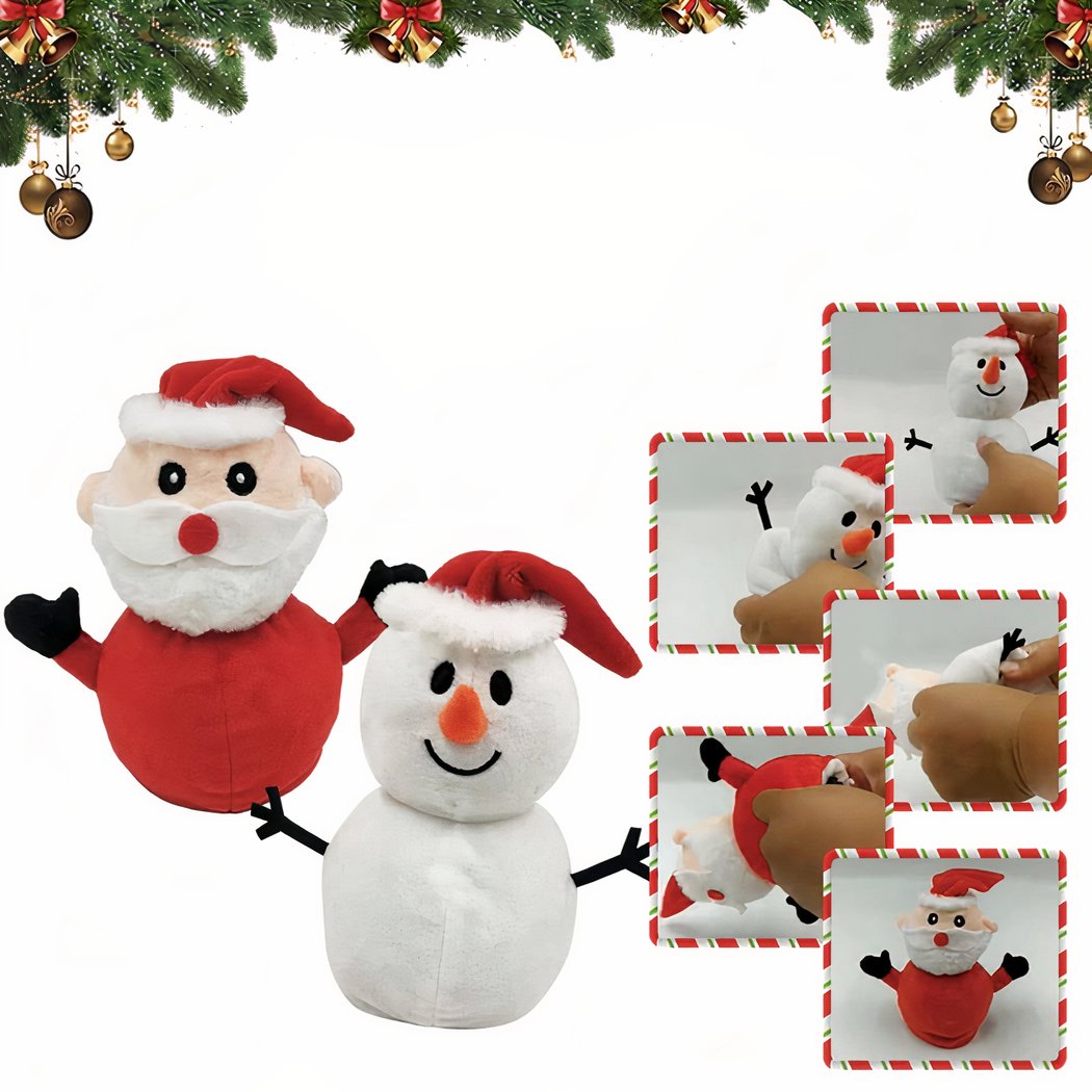 Peluche réversible bonhomme de neige - Père Noël