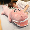 Peluche rigolote crocodile rose