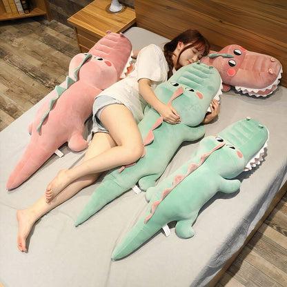 Peluche rigolote crocodile rose
