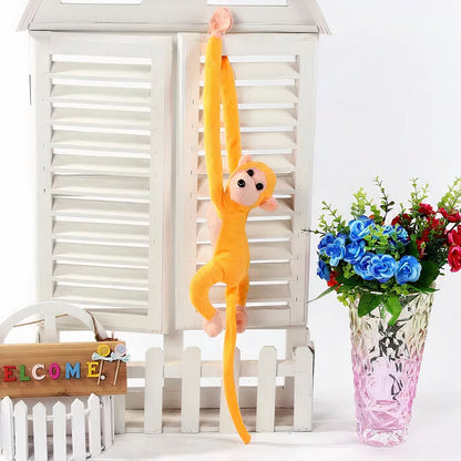 Peluche singe kawaii longue queue jaune