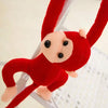 Peluche singe kawaii longue queue rouge
