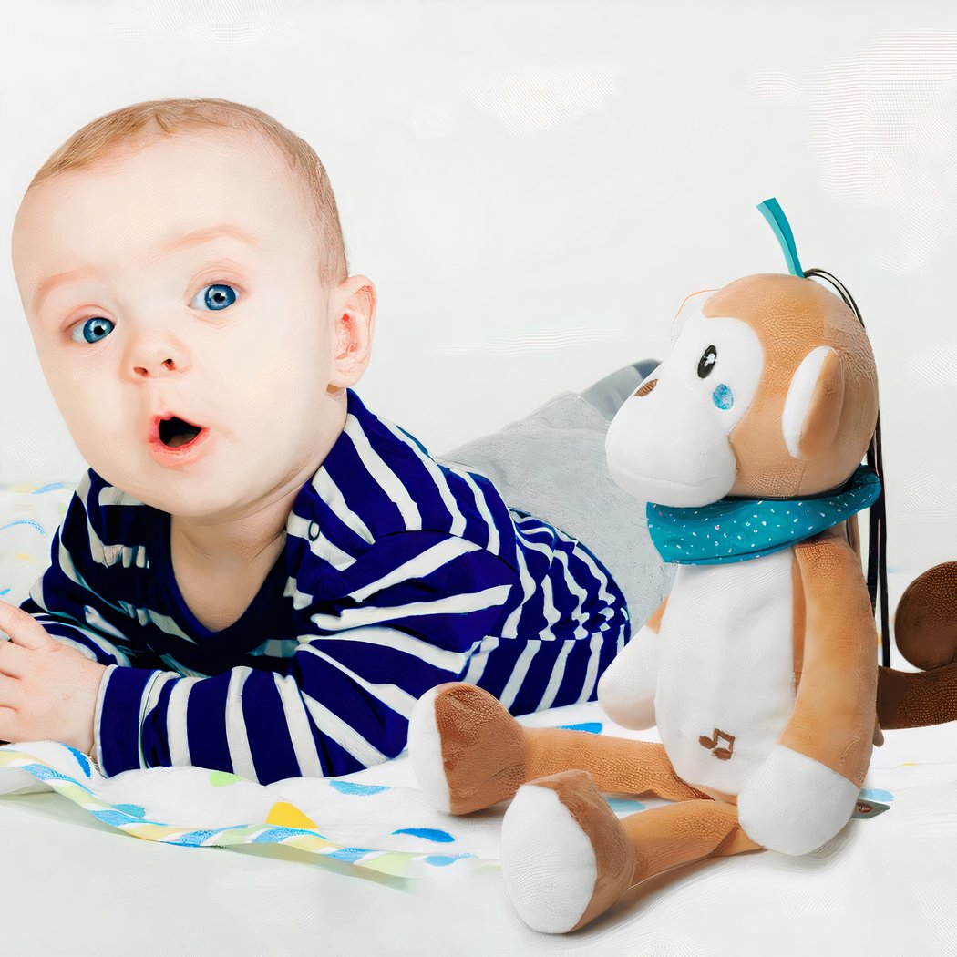 Veilleuse peluche singe musicale