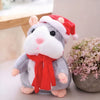 Peluche Hamster gris parlant Père Noël