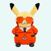 Peluche Pikachu avec costume rouge