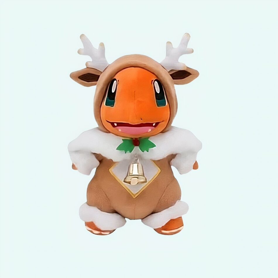 Peluche Salamèche renne de Noël