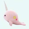 Peluche baleine licorne rose