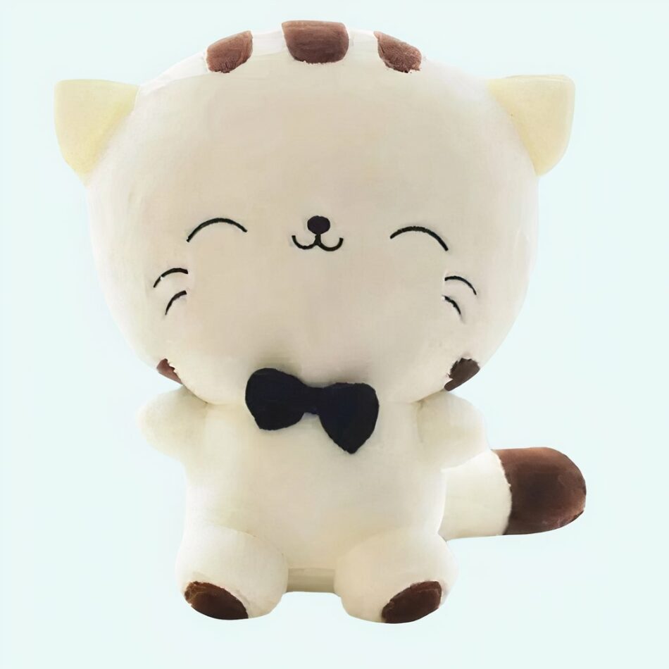 Peluche bébé chat blanc