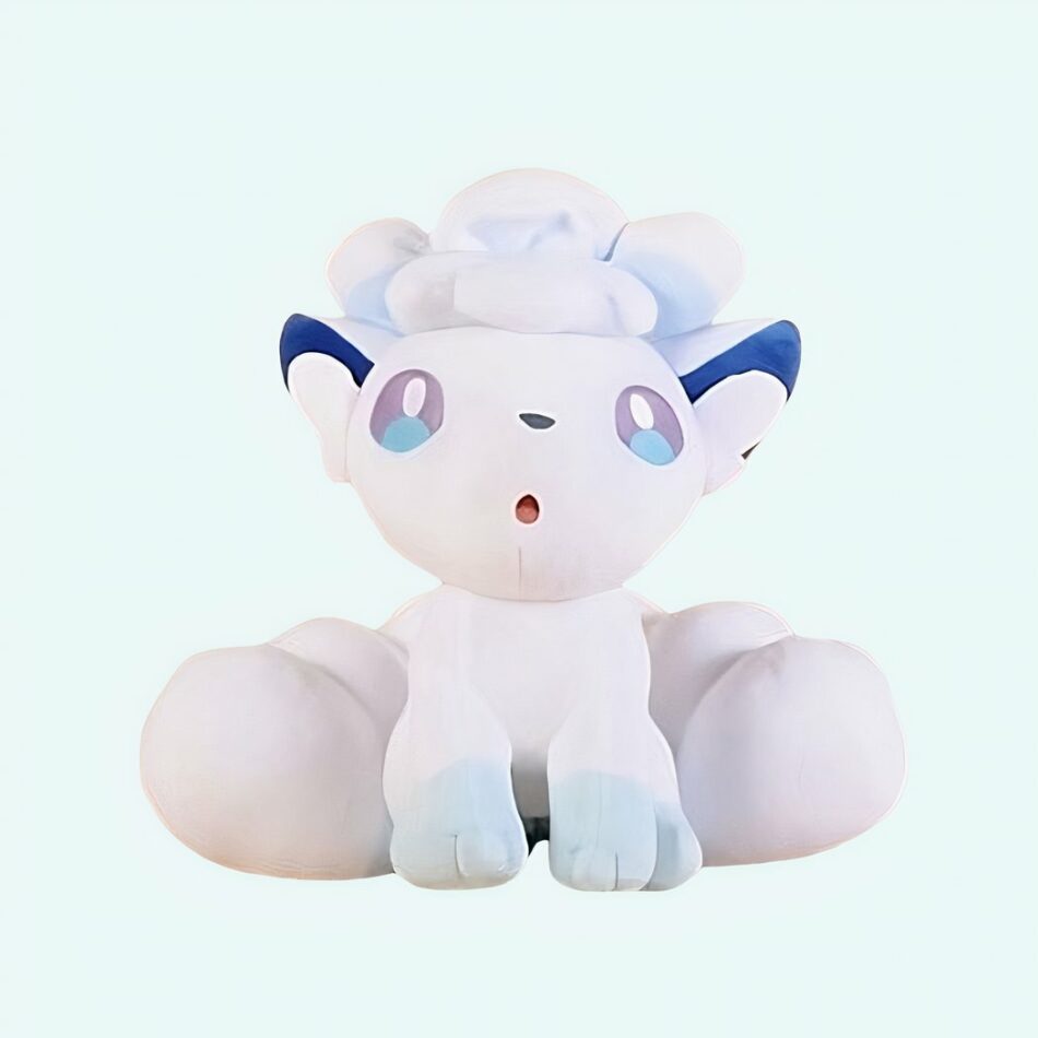 Peluche blanche du Pokemon Goupix de la famille Alola