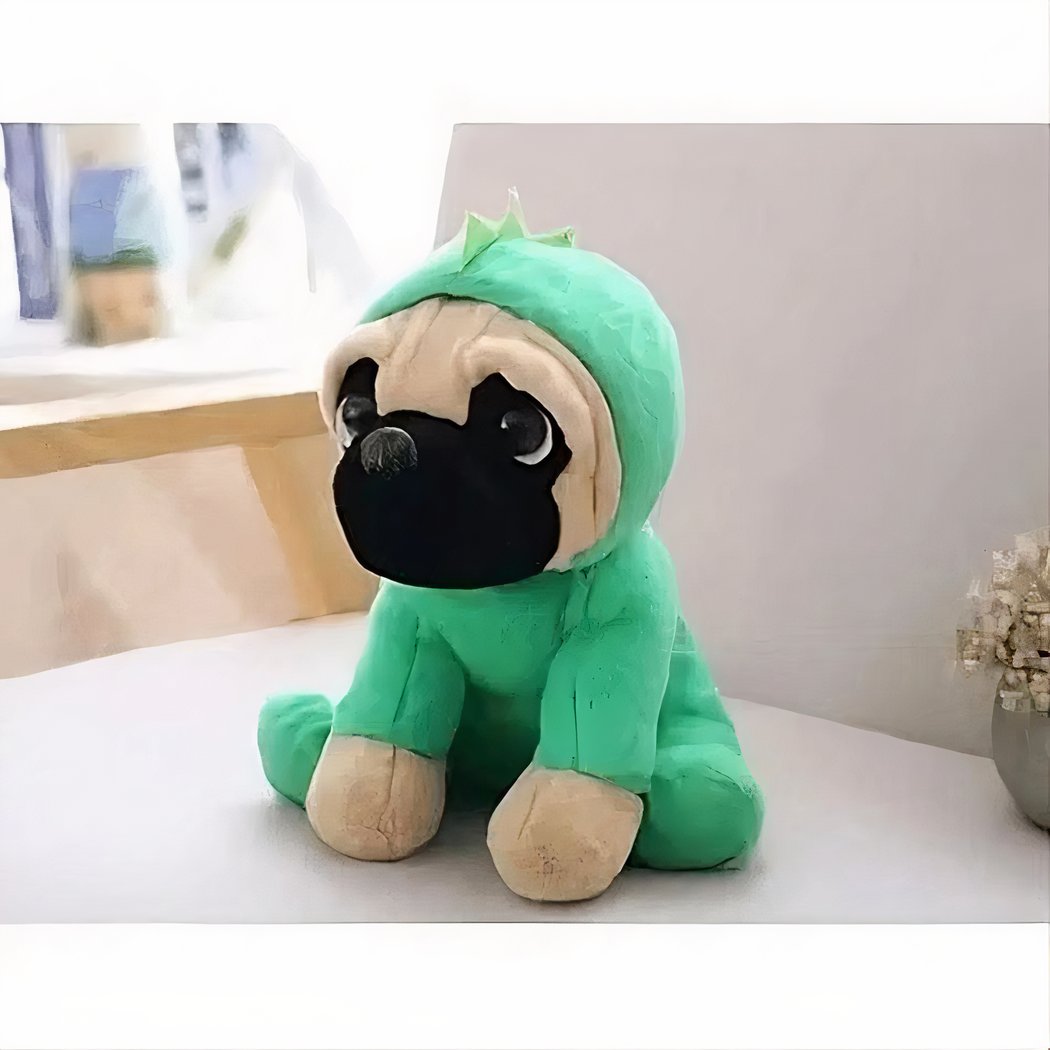 Peluche chien déguisé en dinosaure