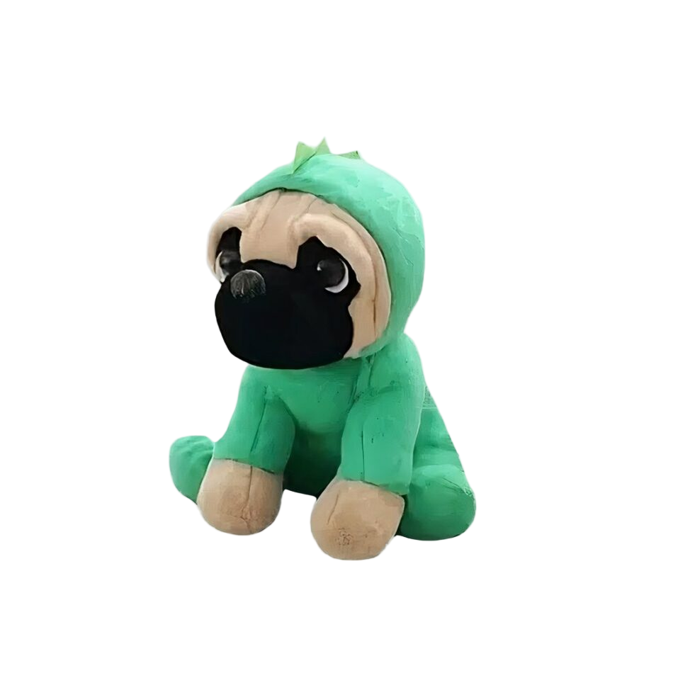 Peluche chien déguisé en dinosaure
