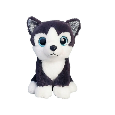 Peluche chien husky noir