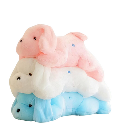 Peluche chien lumineuse rose