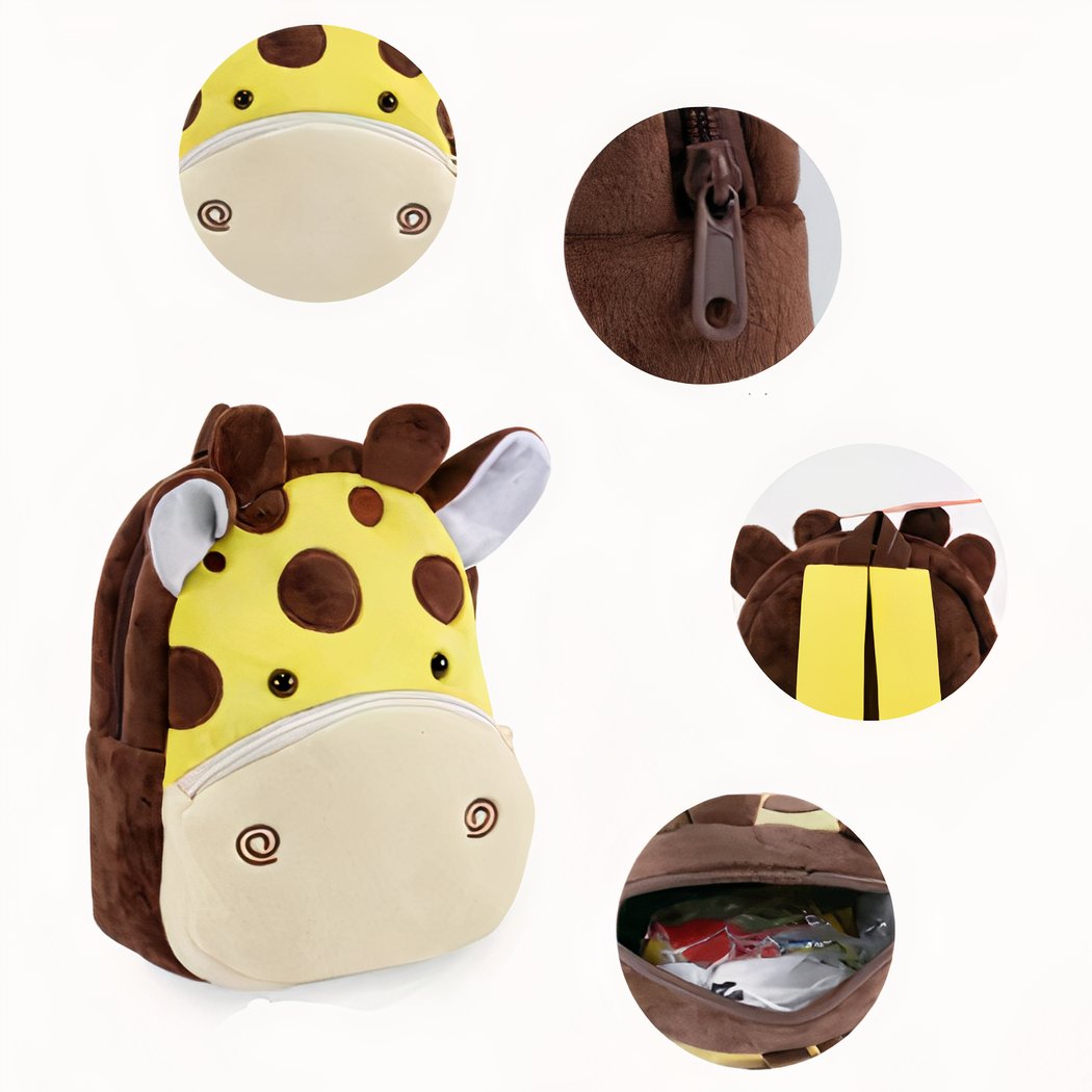 Sac à dos en peluche girafe